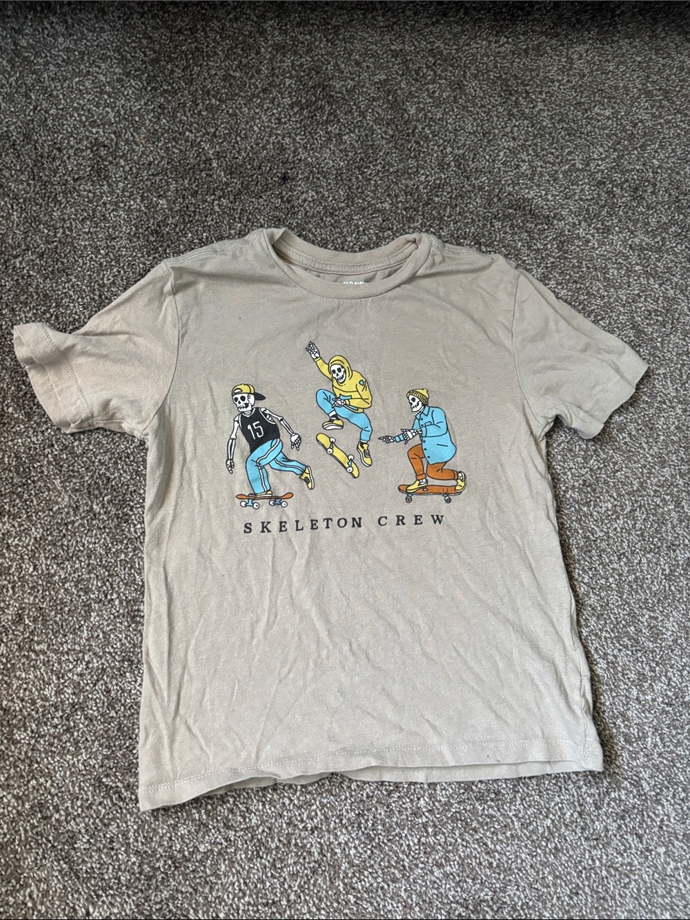 Old Navy Beige 'Skeleton Crew' Skate Graphic Tee - Kids